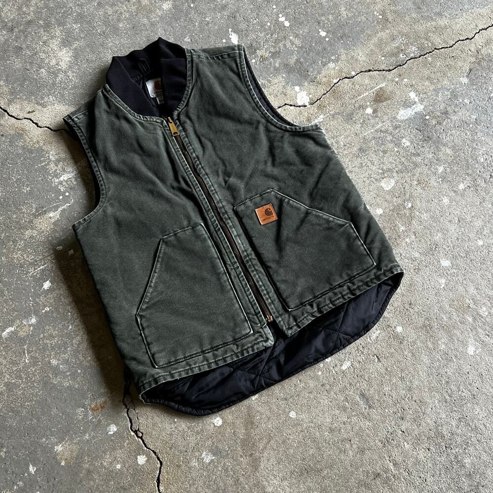 Carhartt V02 MOS green quilted work wear vest - Picture 2 of 5